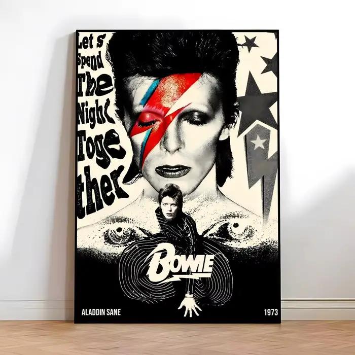 Peinture décorative murale HD Rétro David Bowie Calligraphie pour la maison, le salon et le bar, imp