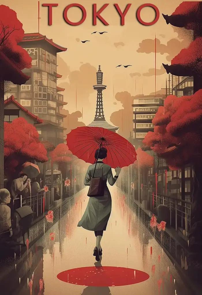 Affiche de voyage japonaise imprimée pour salon, décoration de maison, villes japonaises, monuments