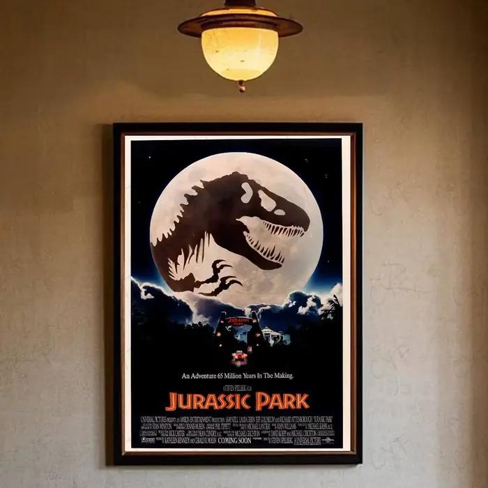 Film classique j-jurassic p-park dinosaure affiche de film HD art collant mur étanche maison salon c