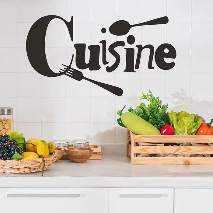 Autocollants muraux de Cuisine avec Slogan anglais, papier peint auto-adhésif à motifs créatifs pour