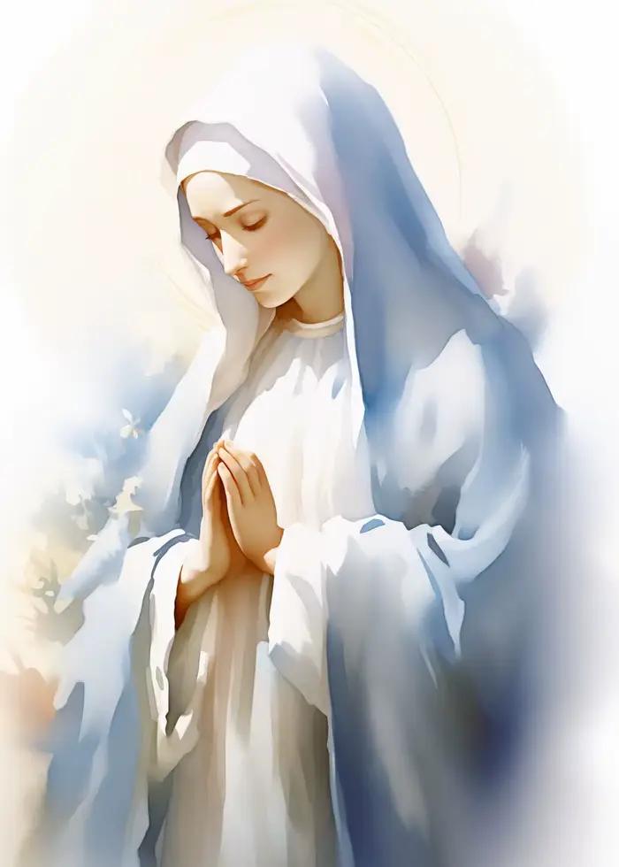 Affiche de prière aquarelle catholique vierge marie et enfant jésus, images d'art murales imprimées,