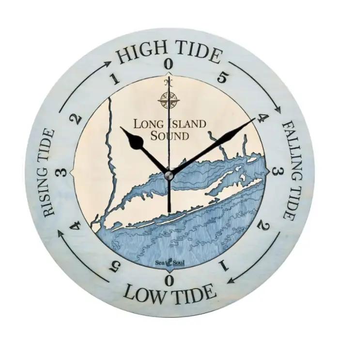 Horloges murales décoratives rustiques Beach Ocean Tide Time, montre murale ronde, grande marée naut