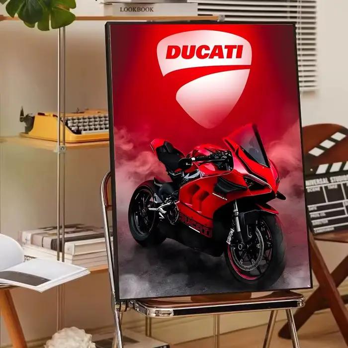 Affiche de moto COOL DUCATI, autocollant d'art mural HD moderne et étanche, décor esthétique auto-ad