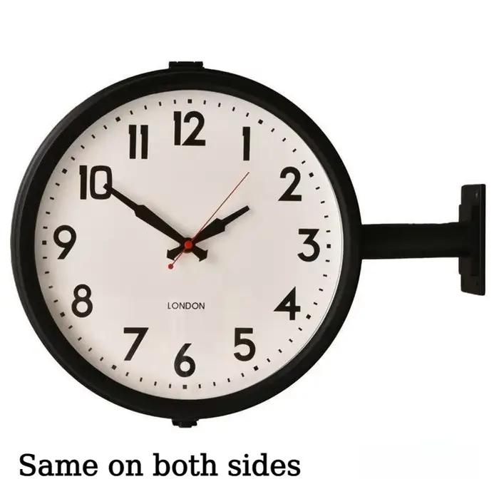 Horloge murale double face simple, horloge murale d'angle, horloge de luxe légère haut de gamme, hor
