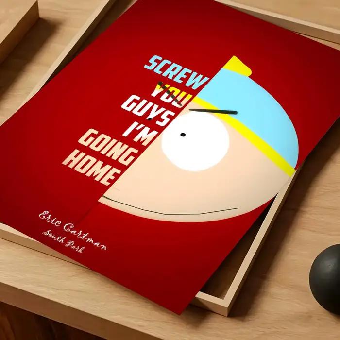 Affiche de la série télévisée South Park, autocollant artistique auto-adhésif en papier imperméable,
