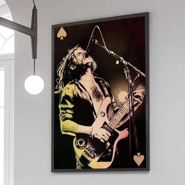 Affiche de Chanteur L-Lemmy-Kilmister, Autocollant Rétro en Papier Kraft, Art Mural Esthétique, Pein