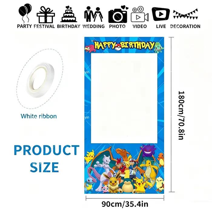 Cadre de photomaton Pikachu Pokémon de dessin animé, accessoires de décoration pour anniversaire d'e