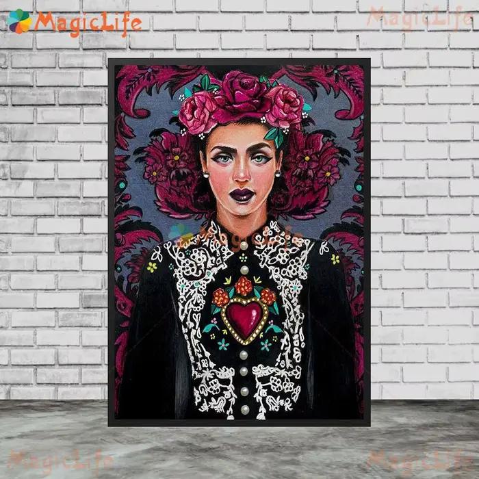 Portrait du jour des morts du mexique des femmes, images murales de fille Grimace pour affiche de sa