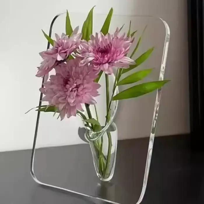 Vase à fleurs en acrylique transparent, vases d'art moderne pour la décoration de la maison, vases d