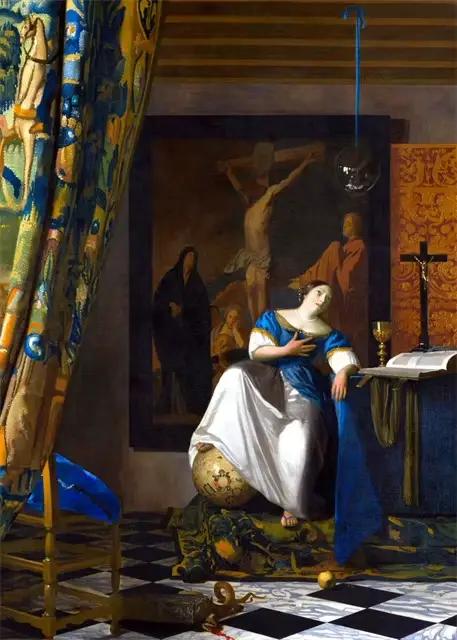Johannes Vermeer-Affiches imprimées sur toile de coutumes célèbres, Art classique, La laitière, La f