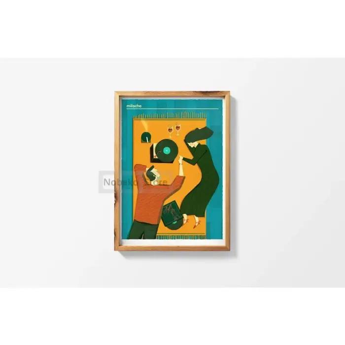 Affiches abstraites de musique polonaise originale, impressions de disque vinyle, peinture sur toile