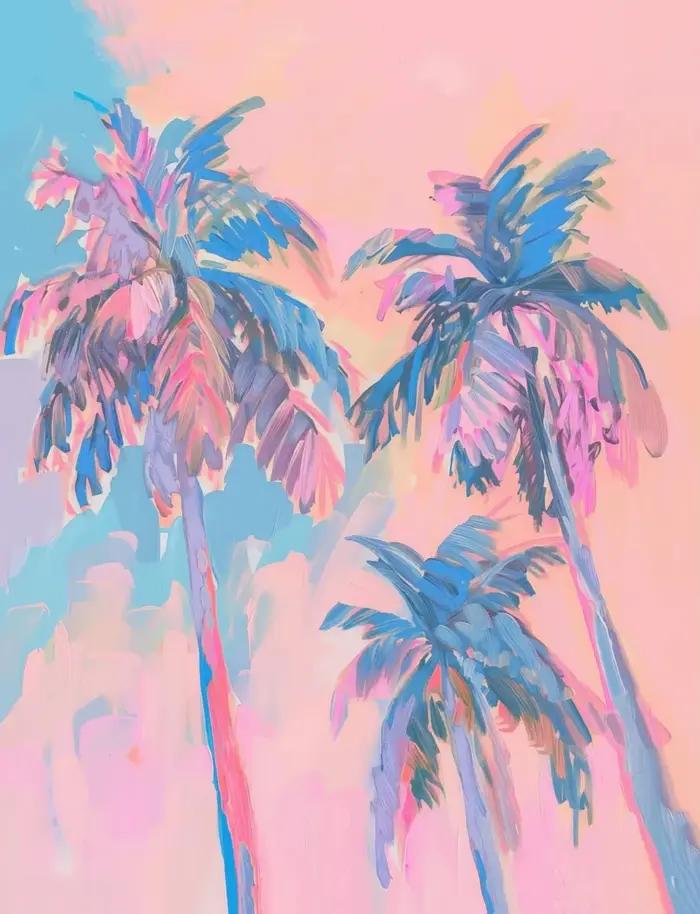 Affiche de plage tropicale, palmier, voile, phare, Surf, coucher de soleil rose, peintures sur toile
