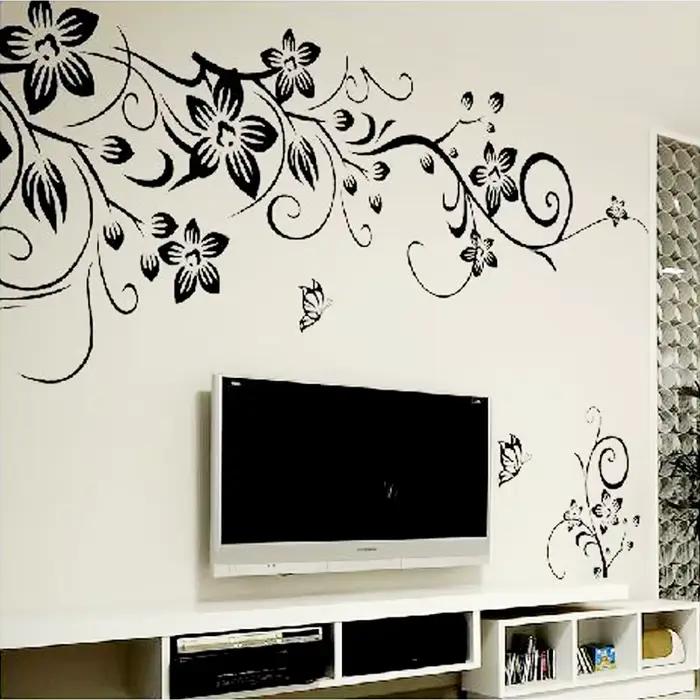 Chaud bricolage belle mur Art décalcomanie décoration mode romantique fleur Stickers muraux décor à