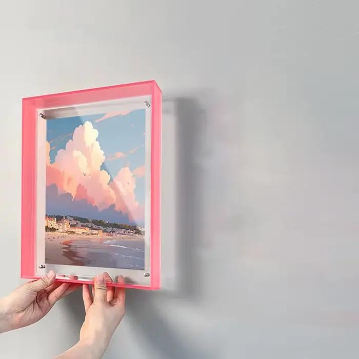 Cadre Photo flottant en acrylique de couleur superbe, plateau de cadre Photo en acrylique, formats h
