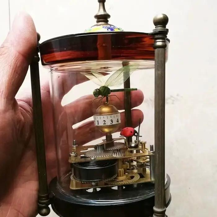 Horloge mécanique en laiton et verre, Collection Antique, exquise, décor de bureau pour la maison