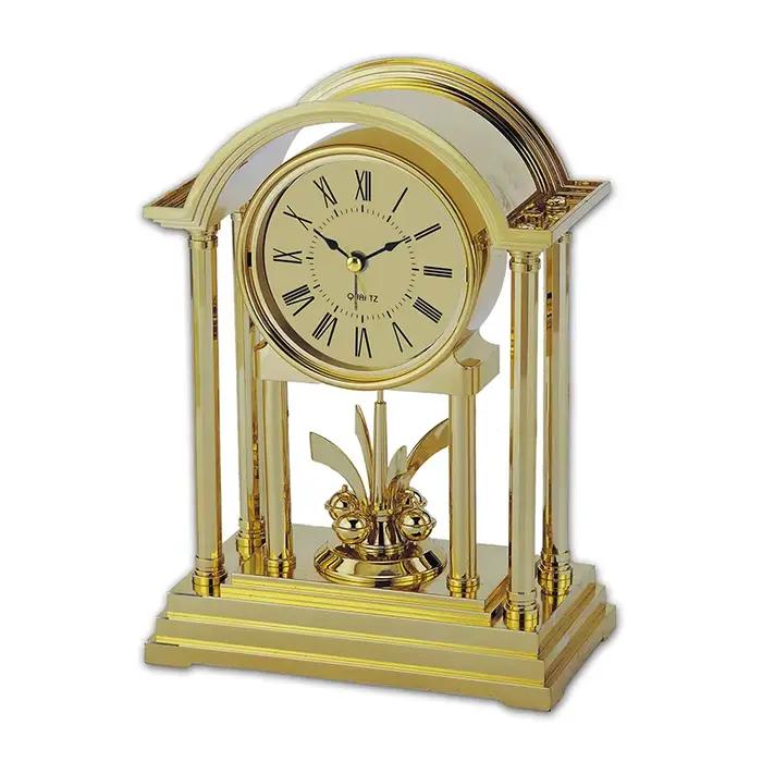 Horloge de table vintage avec mouvement à quartz, réveil de bureau de style antique pour décoration