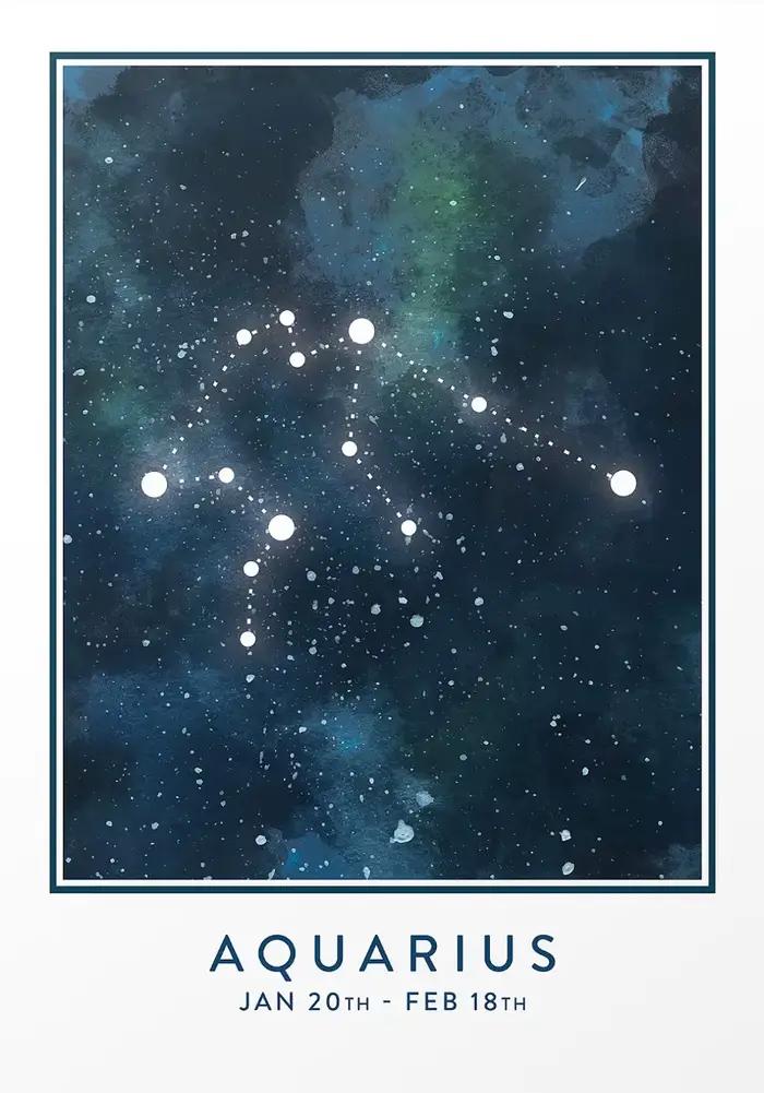 Affiche murale avec signe d'étoile d'astrologie, Constellation bélier, verseau, capricorne, scorpion