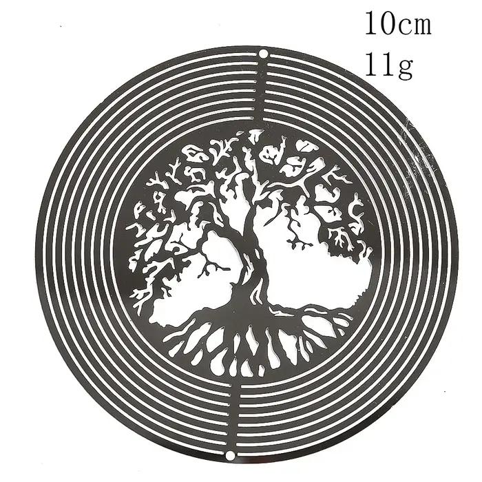 Attrape-vent arbre de vie, pendentif rotatif 3D, effet de lumière fluide, miroir réfléchissant, conc
