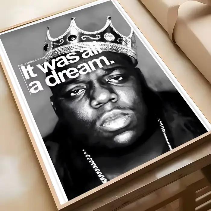 Hip-hop artiste t-le notoire B.I.G-MT chanteur affiche Art peinture affiche avec impression maison c