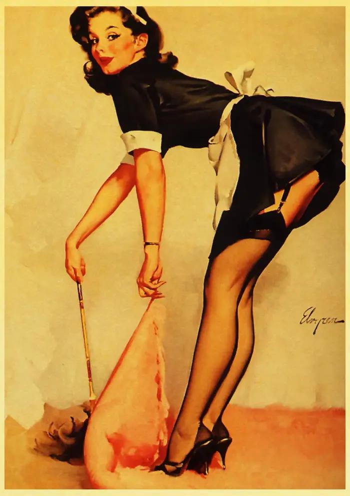 Affiche Vintage de la nouvelle seconde guerre mondiale, autocollant Pin Up Girl Sexy, affiches et im