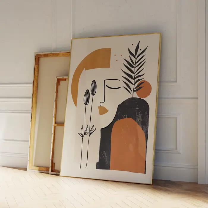 Affiche de peinture de beauté botanique minimaliste moderne, toile imprimée, image abstraite pour sa