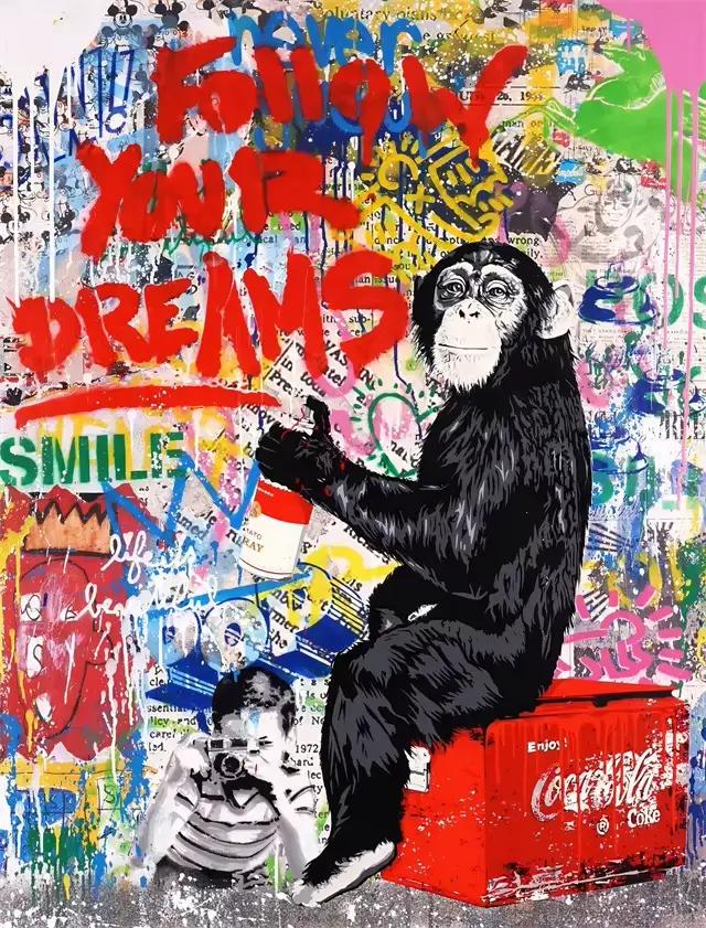 Art mural de rue abstrait moderne, peinture sur toile Banksy Graffit, affiche imprimée, décoration d