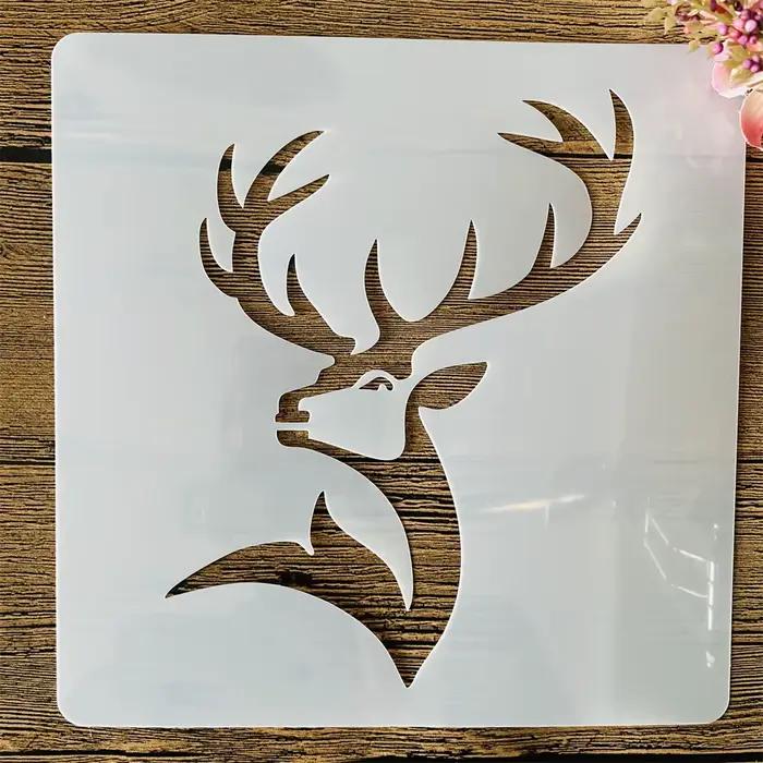 Pochoirs de superposition de tête de cerf pour peinture murale, modèle décoratif d'album de bricolag