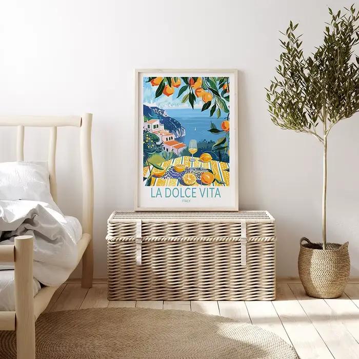 La Dolce Vita italie affiche côtière toile impression peinture mur Art chambre étude Studio salon dé