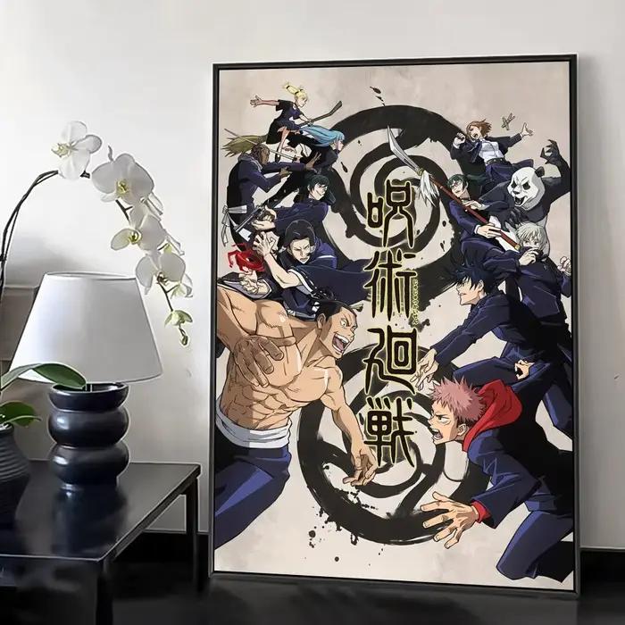 Affiche HD sur toile, peinture et calligraphie classiques d'anime J-Jujutsu K-Kaisen, décoration mur