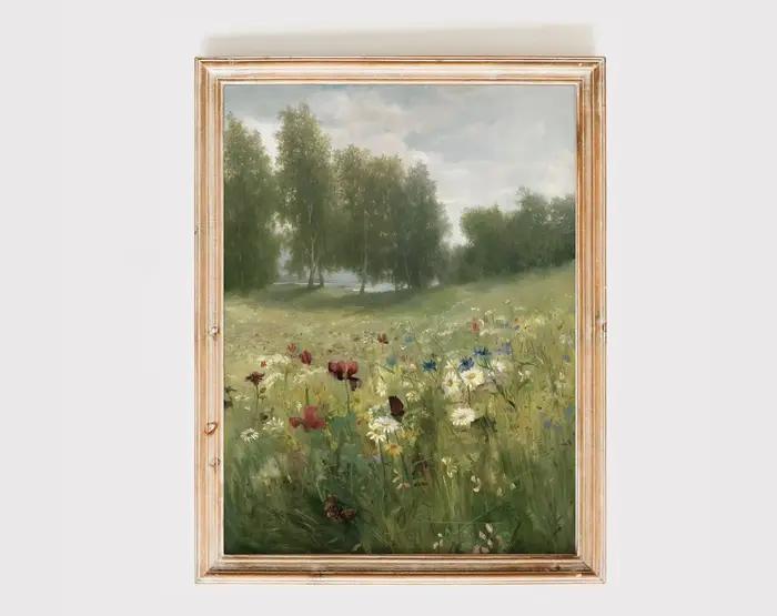Vintage campagne mur Art impression rétro rustique printemps vues naturelles toile peinture paysage