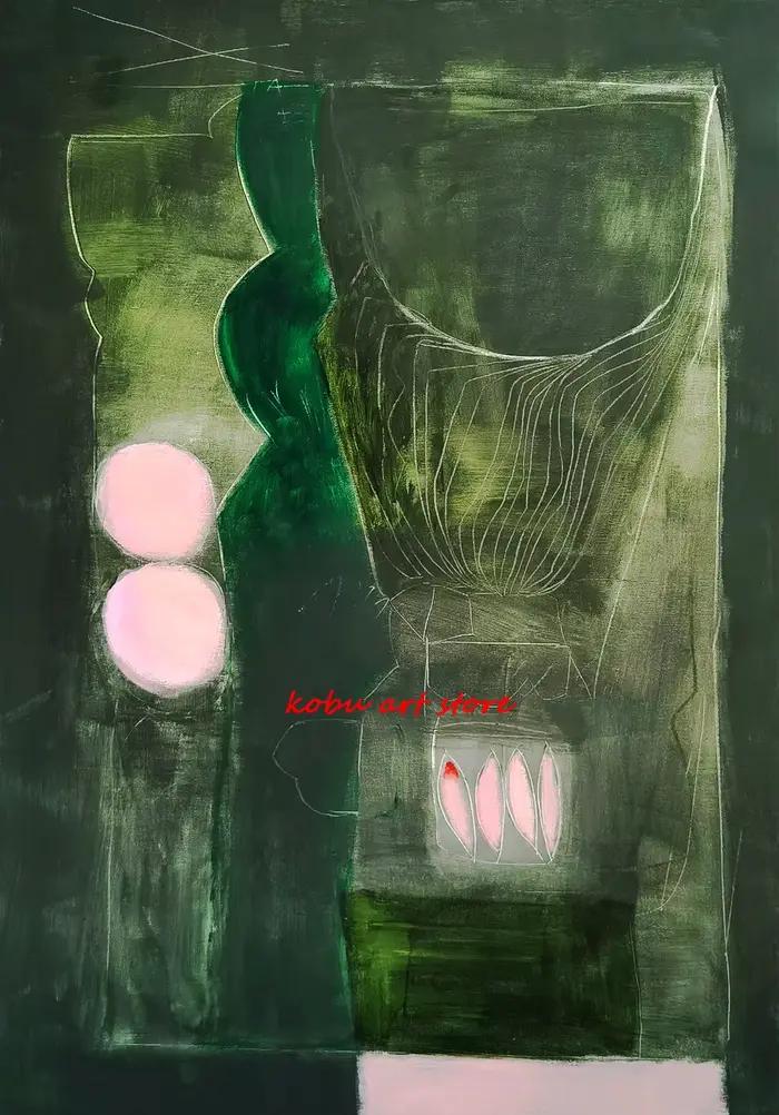 Affiches modernes abstraites vertes et roses, impressions sur toile, art mural personnalisé, décorat