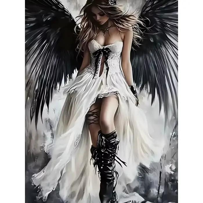 Peinture à l'huile numérique style gothique Dark Angel par numéros sur toile, décoration intérieure
