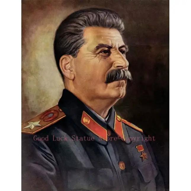 Peinture à l'huile sur toile peinte à la main, 100%, # TOP art, WW2, grand leader russe, photo sur t