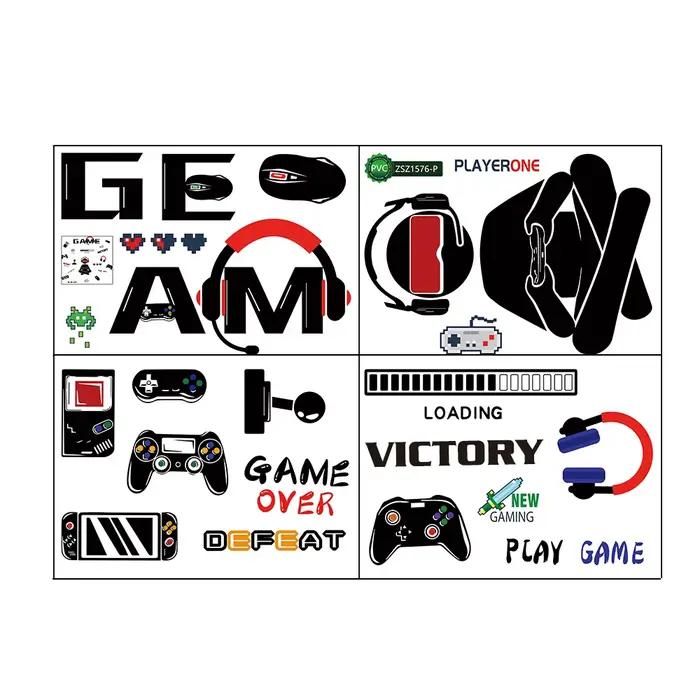 Autocollant mural en vinyle Gamer, salle de jeux pour chambre d'enfants, décoration murale, décor de