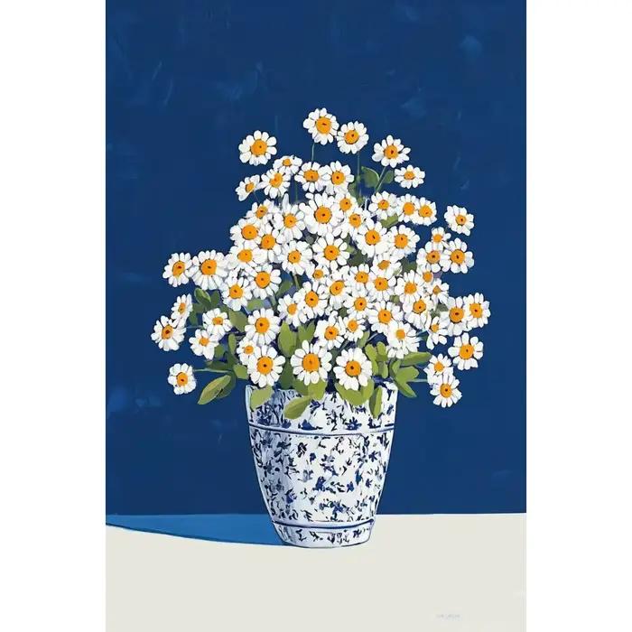 Affiche d'art de jardin avec vase à fleurs, illustration de plantes, impression sur toile, peinture