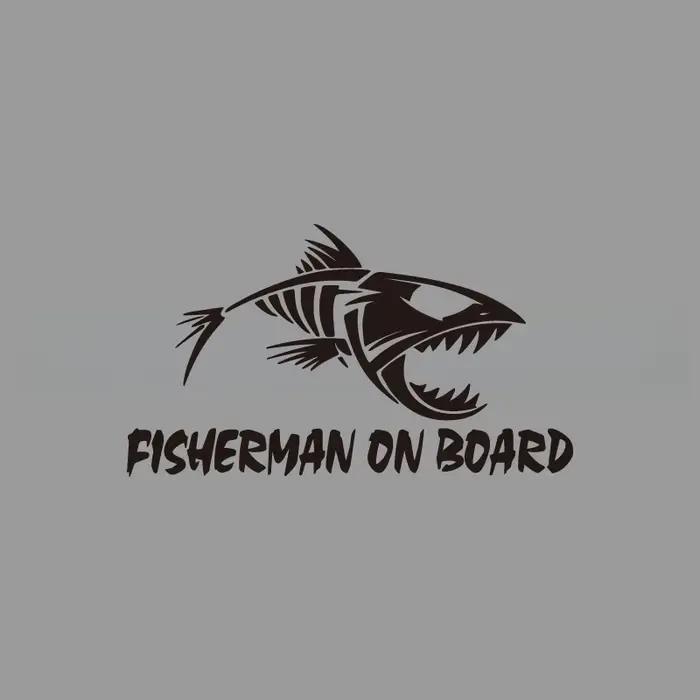 Autocollants de pêcheur de poisson squelette sur bateau, créatifs et amusants pour les fans et les a
