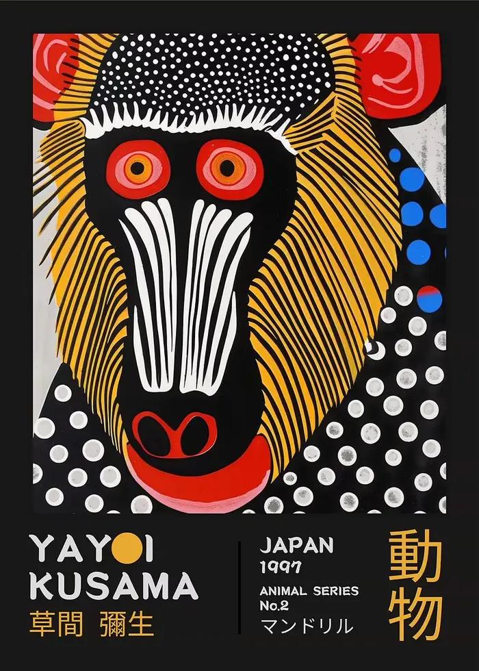 Affiches abstraites de singe citrouille Yayoi Kusama, imprimés sur toile, peinture murale nordique m