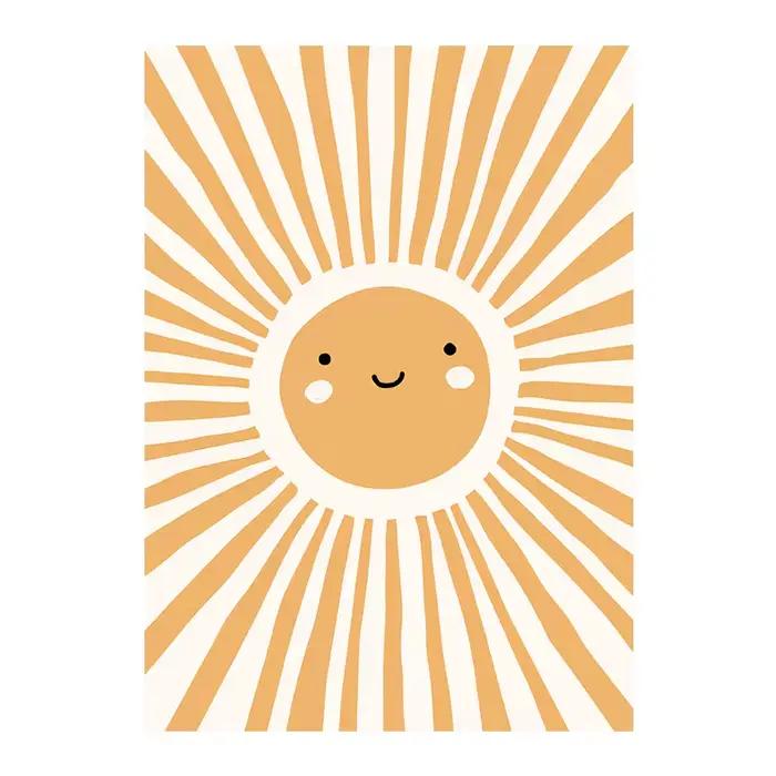 Peinture sur toile colorée arc-en-ciel soleil nuage fleur affiche imprime Style Boho Art mural pour