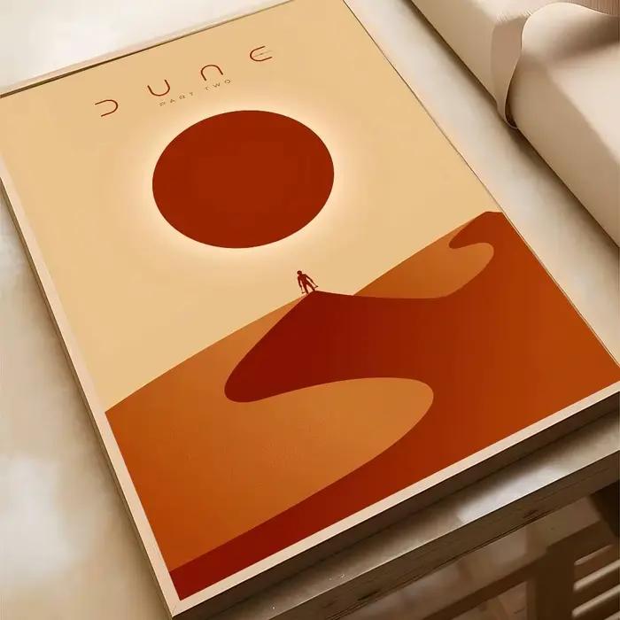 Classic Movie D-Dune Poster Self-adhesive Art Waterproof Paper Sticker Coffee House Bar Room Wall De