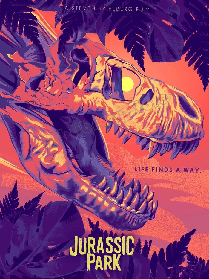 Retro 90s Classic Horror Film Jurassic Park Dinosaurs Movie Poster Canvas Painting Wall Art Pictures