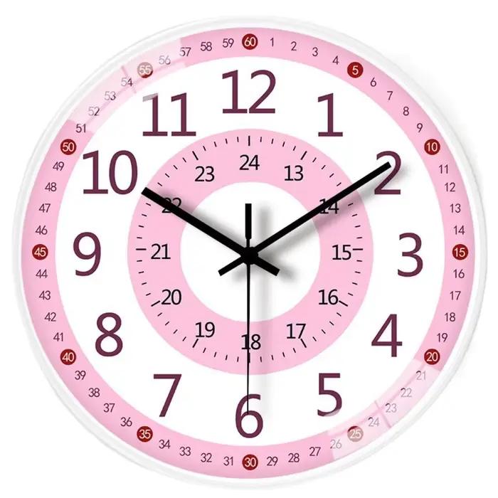 Horloge murale silencieuse à grand cadran, sans poinçon, Simple, apprentissage, moderne, créative, é
