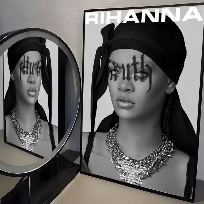 Affiche murale autocollante amovible RiRi anti Singer R-Rihanna, affiche murale HD de dessin animé p