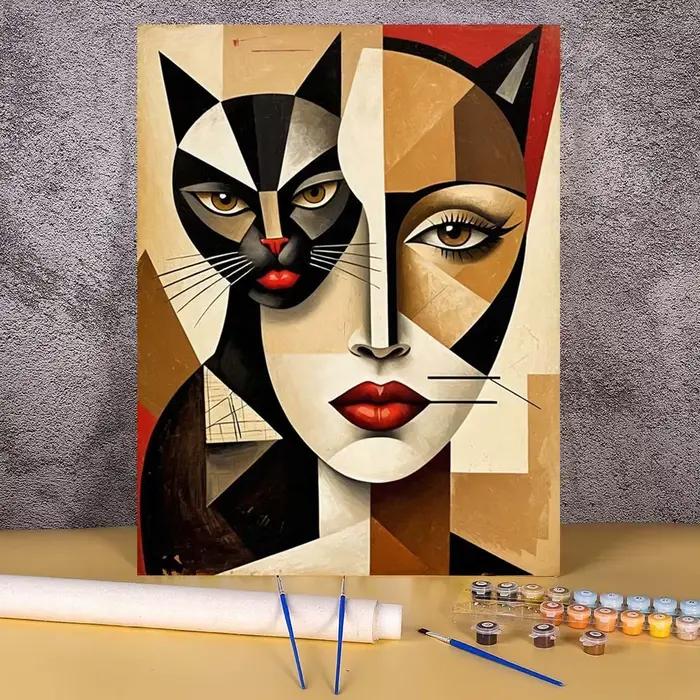 Peinture à l'huile numérique par numéros abstraites pour femmes adultes, Kit de bricolage, peinture