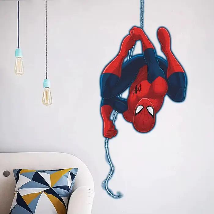Autocollants muraux Spiderman Super Heroes pour enfants, décoration de chambre à coucher, décoration
