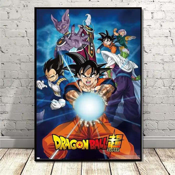Toile de peinture classique de dessin animé Dragon Ball Z Saiyan Goku, affiches imprimées, images mu