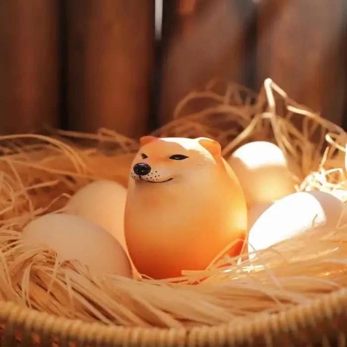 Décorations créatives en forme d'oeuf Shiba Inu pour la maison et le bureau, chien et oeuf, figurine