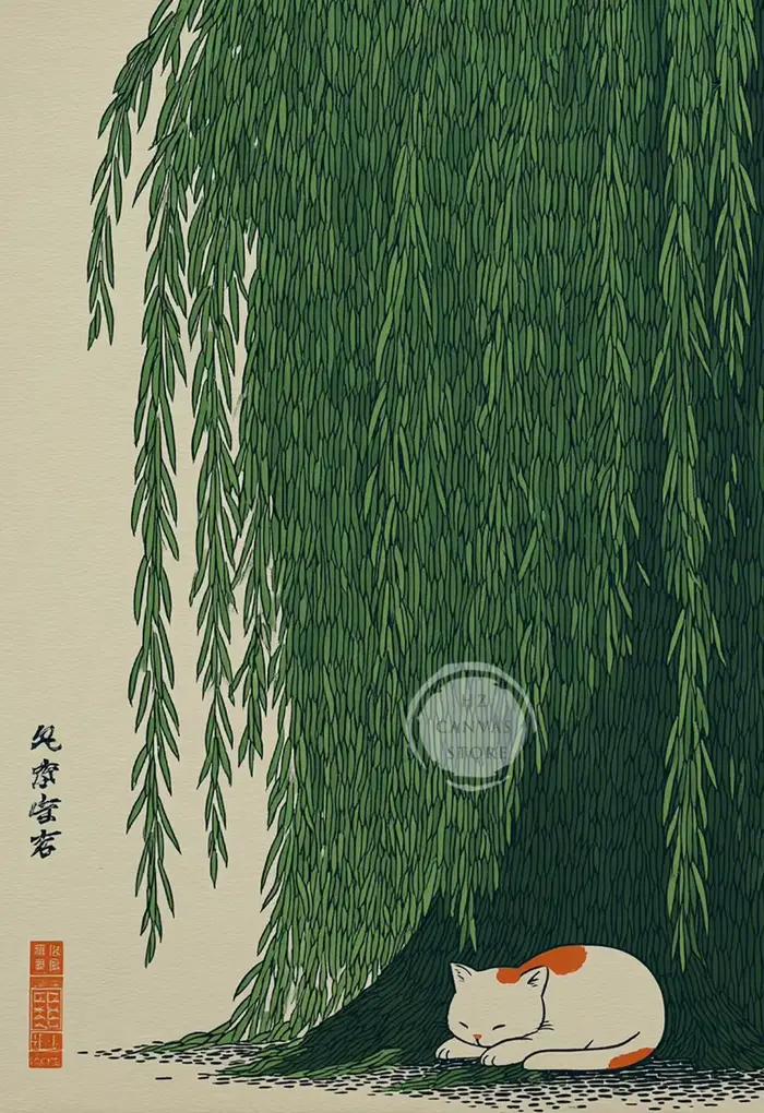 Affiche de symbolisme japonais, illustration minimaliste de la nature, art Ukiyo-e vintage, décorati