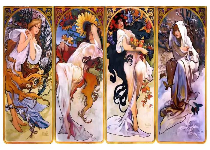 Affiche et impressions de l'artiste classique Alphonse Mucha, art mural, photo nordique, peinture su