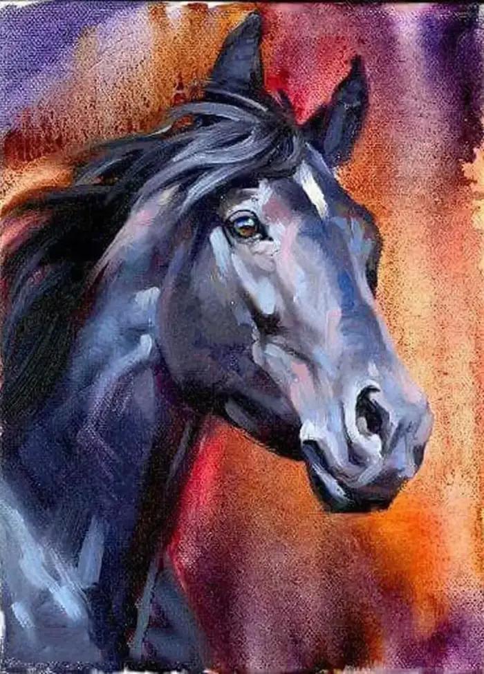 Peinture diamant cheval 5D à faire soi-même, mosaïque complète de diamants ronds, broderie d'animaux