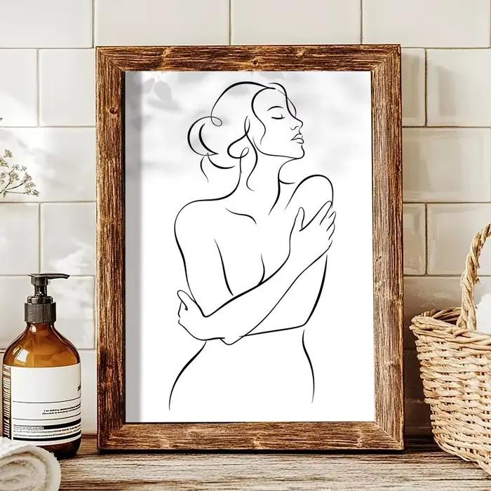 Affiche Murale sur Toile : Couple Amoureux Romantique en Étreinte, Calligraphie, Décoration Intérieu
